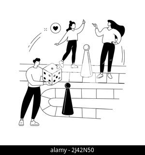 Brettspiele abstrakte Konzept Vektor Illustration. Tischspiele, strategisches Gaming, Gamer zu Hause bleiben, soziale Isolation, Freizeit verbringen, fam Stock Vektor