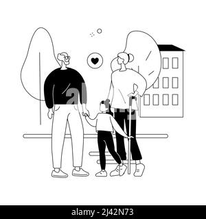 Guardianship abstrakte Konzept Vektor Illustration. Sorgerecht, Erziehungsbehörde, Stiefvater Stiefmutter, Pflegeeltern, Familienanwalt, Stock Vektor