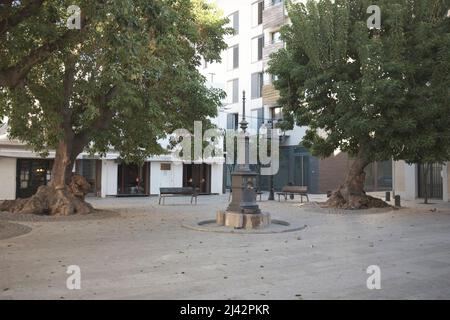 Europa, Spanien, Barcelona, schöner Ort im Poblenou Viertel. Prim Square Stockfoto