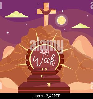 Mount of calvary Kreuz Karwoche Vektor Stock Vektor