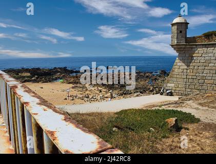 Castelo do Queijo oder Cheese Castle in der Nähe des Strandes von Porto. Stockfoto