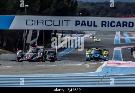 21 KAISER Matthias (Lie), LAURENT Thomas (Fra), DE WILDE Ugo (bel), Mühlner Motorsport, Orca 07 - Gibson, Aktion beim offiziellen Prolog der ELMS European Le Mans Series 2022 auf dem Paul Ricard Circuit vom 11. Bis 12. April in Le Castellet, Frankreich - Foto Marc de Mattia / DPPI Stockfoto