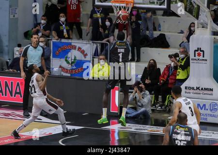 PalaRadi, Cremona, Italien, 10. April 2022, Malik Dime (Vanoli Cremona) während des Vanoli Basket Cremona gegen Bertram Derthona Tortona - Italienischer Basketball Stockfoto