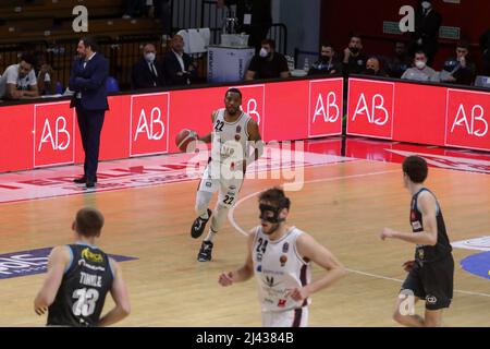 PalaRadi, Cremona, Italien, 10. April 2022, Jamarr Sanders (Bertram Yachts Tortona) während der Vanoli Basket Cremona gegen Bertram Derthona Tortona - Italienisch Stockfoto