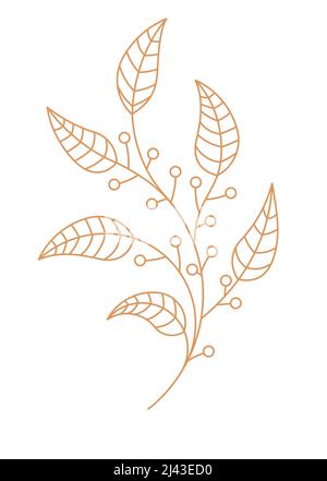 Vector floralen Zweig in monoline Stil, floral dekoratives Element für Ihr Design Stock Vektor
