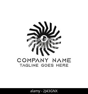 Design-Vorlage mit spiralförmigem Auge. Dieses Logo eignet sich sehr gut für jede Art von Geschäft oder Branche, die in jedem Bereich tätig ist. Stock Vektor