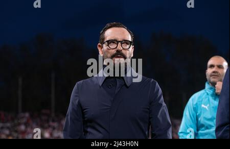 Stadion Vallecas, Madrid, Spanien. 11. April 2022. La Liga Santander, Rayo Vallecano versus Valencia CF; Jose Bordalas, Valencia Manager Credit: Action Plus Sports/Alamy Live News Stockfoto