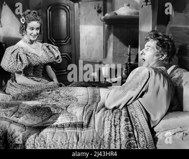 Elsa Lanchester, Danny Kaye, am Set des Films, „The Inspector General“, Warner Bros., 1949 Stockfoto