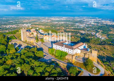 Luftaufnahme des Schlosses in Palmela bei Setubal, Portugal. Stockfoto