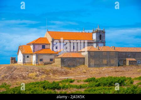 Kirche unserer Dame von Cabo Espichel im Naturpark Arrabida in Portugal. Stockfoto