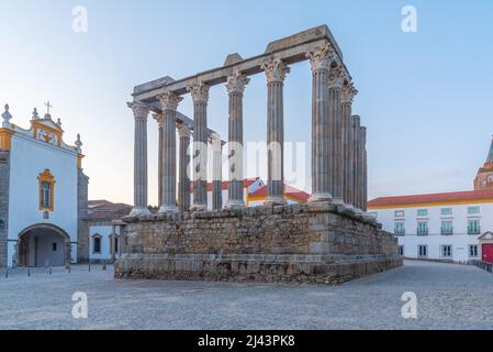 Tempel der Diana in der portugiesischen Stadt Evora. Stockfoto