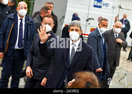 Procida, Kampanien, Italien. 9. April 2022. Roberto Fico Präsident des italienischen Parlaments, während der Einweihung der Hauptstadt der italienischen Kultur Procida 2022. (Bild: © Pasquale Gargano/Pacific Press via ZUMA Press Wire) Stockfoto