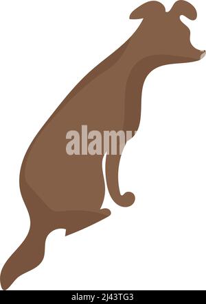Isoliert niedlichen Hund sitzt auf dem Boden Vector Stock Vektor