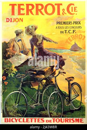 Vintage französisches Fahrradplakat - Terrot, Dijon Stockfoto