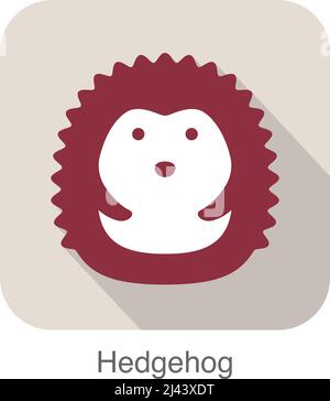 Igel-Gesicht-flache Icon-Design. Tierische Symbole Serie, Vektor-illustration Stock Vektor