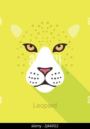 leopard Cartoon Gesicht Symbol, Vektor-Illustration Stock Vektor