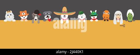 Porträt von Tieren, etwas tragen, cooler Stil, Cosplay Stock Vektor