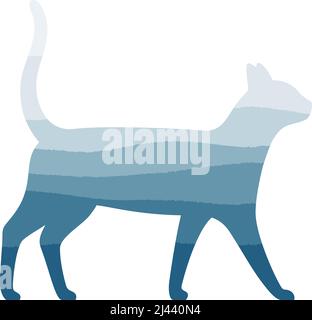 Katze, Farmtier-Symbol, Vektorgrafik, chinesische Pinselmalerei, Vektorgrafik Stock Vektor