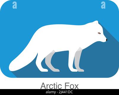 Arctic White fox stehend, Abbildung Vektor Stock Vektor