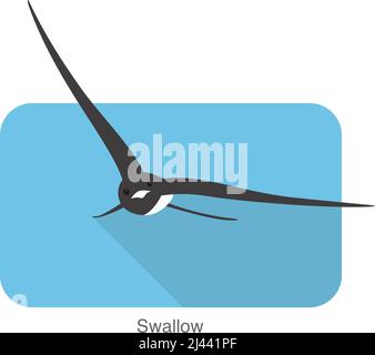 Swallow flat Icon Design, Cartoon, Vektor-Illustration Stock Vektor