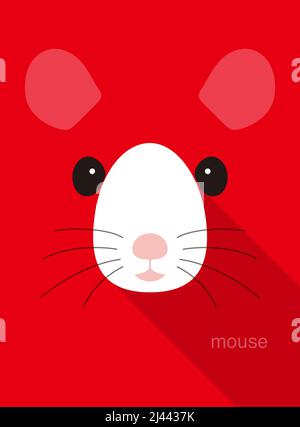 Niedliche Maus Gesicht Symbol, Vektor-Illustration Stock Vektor