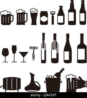 Satz von Bier Symbole Stock Vektor