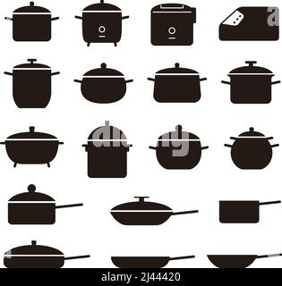 Symbole für Kochgeschirr eingestellt Stock Vektor