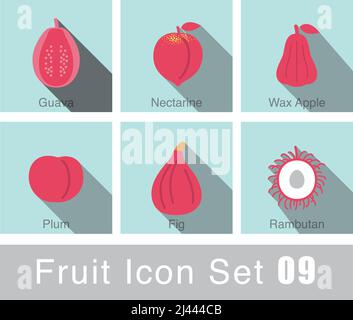 Obst Symbol Design-Set, Vektor-Illustration Stock Vektor