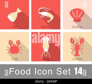 Supermarkt Fleisch Icon Set Design, Vektor-Illustration Stock Vektor