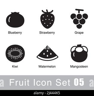 Obst Symbol Design-Set, Vektor-Illustration Stock Vektor