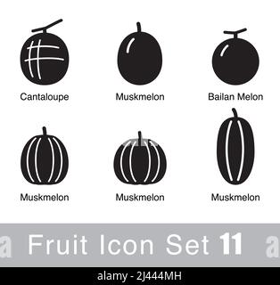 Obst Symbol Design-Set, Vektor-Illustration Stock Vektor
