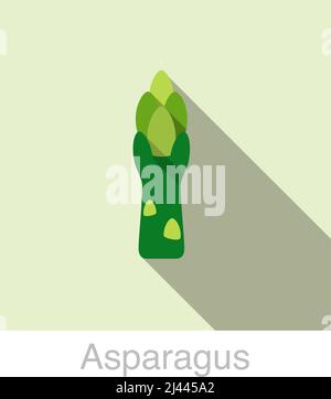 Spargel Gemüse essen flach Symbol Vektor-illustration Stock Vektor