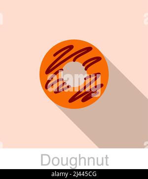 Donut Lebensmittel flach Symbol Design Vektor Illustration Stock Vektor