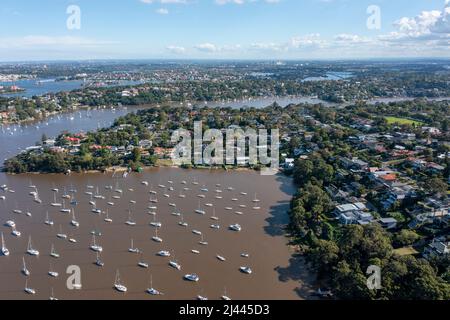 Der Vorort Northwood in Sydney und Woodford Bay am Lane Cove River Stockfoto