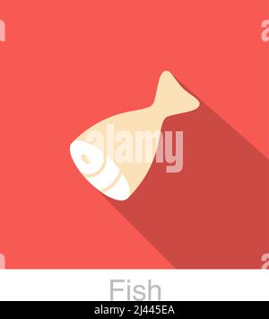Fisch Meeresfrüchte flache Icon Design Vektor-illustration Stock Vektor