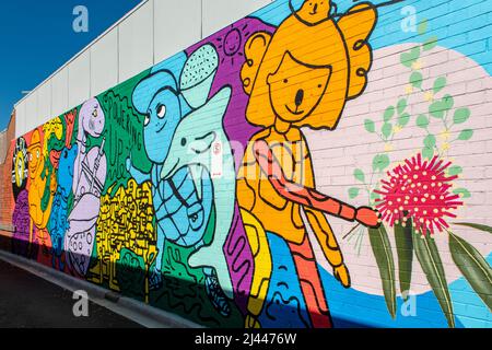 Cartoon Street Art, Frankston, Victoria, Australien Stockfoto