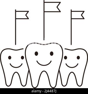 Teeth Team Symbol, Illustration Vektor. Zahnmedizinisches Konzept. Stock Vektor