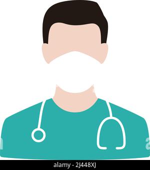 Arzt trägt Maske, Vektorgrafik Symbol Stock Vektor