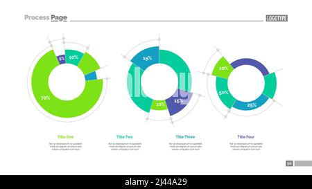 Diagramme mit Folienvorlage für Prozentdaten. Geschäftsdaten. Grafik, Diagramm, Design. Kreatives Konzept für Präsentation, Marketing, Report. Kann verwendet werden für Stock Vektor