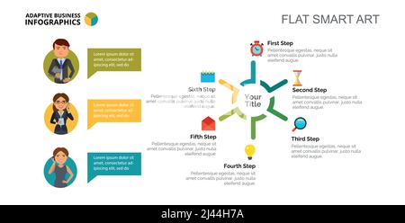 Prozessdiagramm. Schrittdiagramm, Diagramm, Vorlage. Kreatives Konzept für Infografiken, Präsentation. Kann für Themen wie Business, Planung, Strateg verwendet werden Stock Vektor