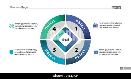 Tortendiagramm mit Vorlage für vier Teile. Geschäftsdaten. Diagramm, Infografik, Design. Kreatives Konzept für Infografik, Vorlage, Präsentation. Kann verwendet werden Stock Vektor