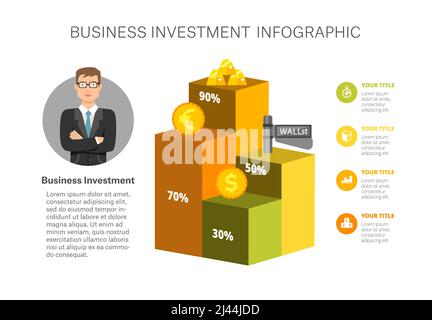 Balkendiagramm mit vier Elementen. 3D Diagramm, Prozentdiagramm, Vorlage. Kreatives Konzept für Infografiken, Präsentation, Projekt. Kann für Themen verwendet werden Stock Vektor