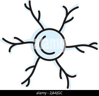 Symbol für menschliche Nervenzellen, Vektordarstellung Stock Vektor