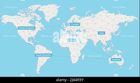 World wide Internet network Mesh. Die soziale Kommunikation Hintergrund. Karte. Vector Illustration Stock Vektor