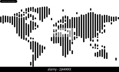 Einfache vertikale Linie Karte der Welt, Vektor weißen Hintergrund Stock Vektor