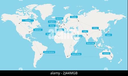 World wide Internet network Mesh. Die soziale Kommunikation Hintergrund. Karte. Vector Illustration Stock Vektor