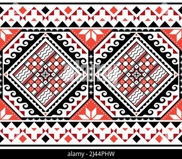 Ukrainische Hutsul Pysanky Muster - traditionelle Ostereier Volkskunst Vektor nahtloses Design Stock Vektor