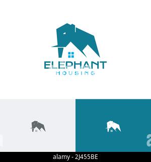 Elephant House Real Estate Realty Starkes Baulogo Stock Vektor