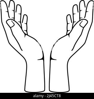 Zwei Hände halten etwas. vektor-Illustration Stock Vektor