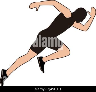 Sprinter verlassen auf der Laufstrecke, explosiven start, Vektor-illustration Stock Vektor
